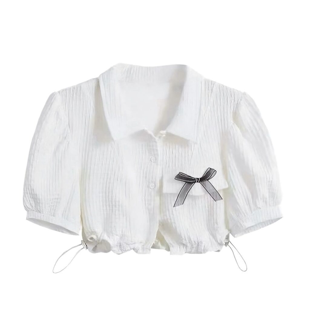 Valli Lapel Puff Sleeve Top