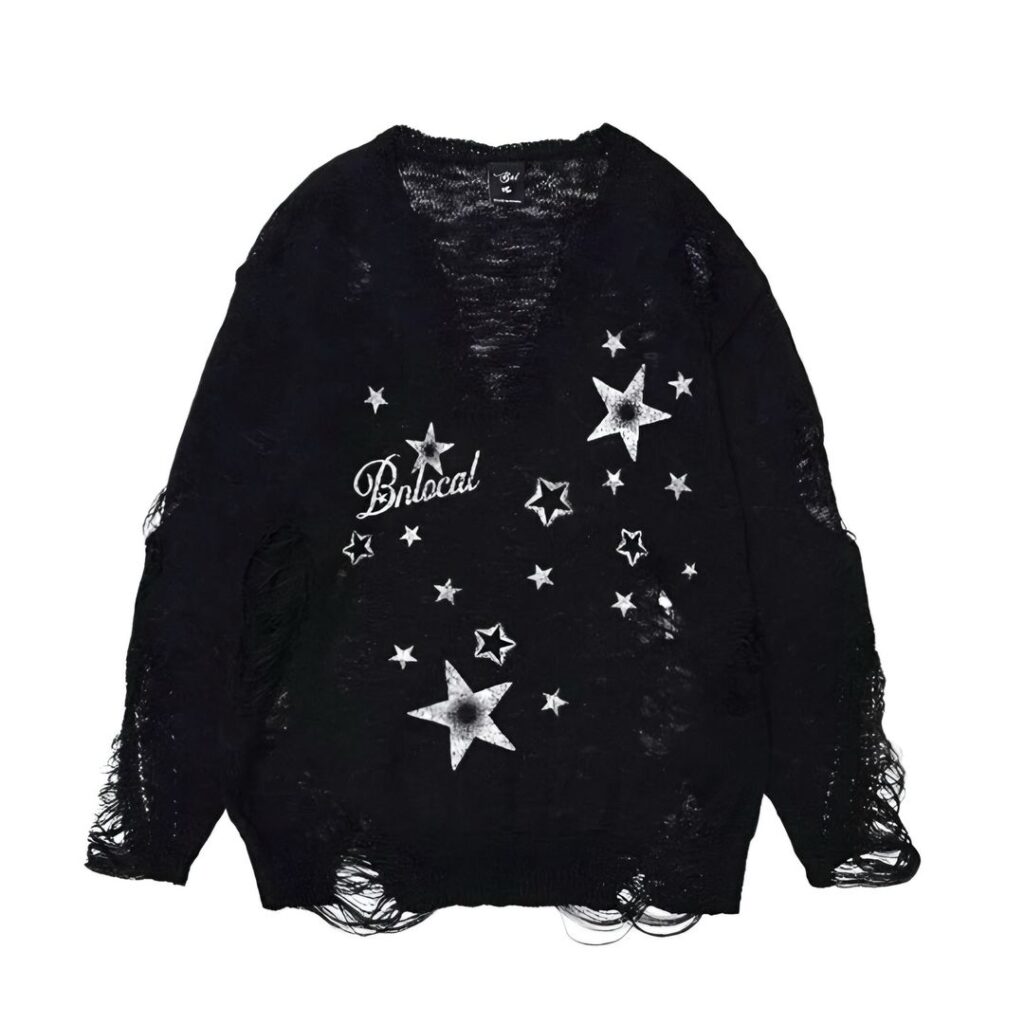 Fidelia Cut-out Distressed Sweater