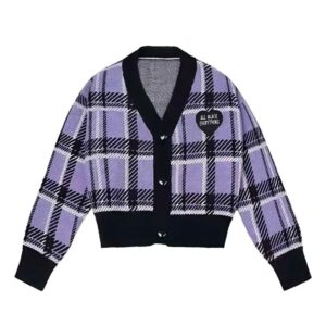 Mandy Knitted Plaid Cardi