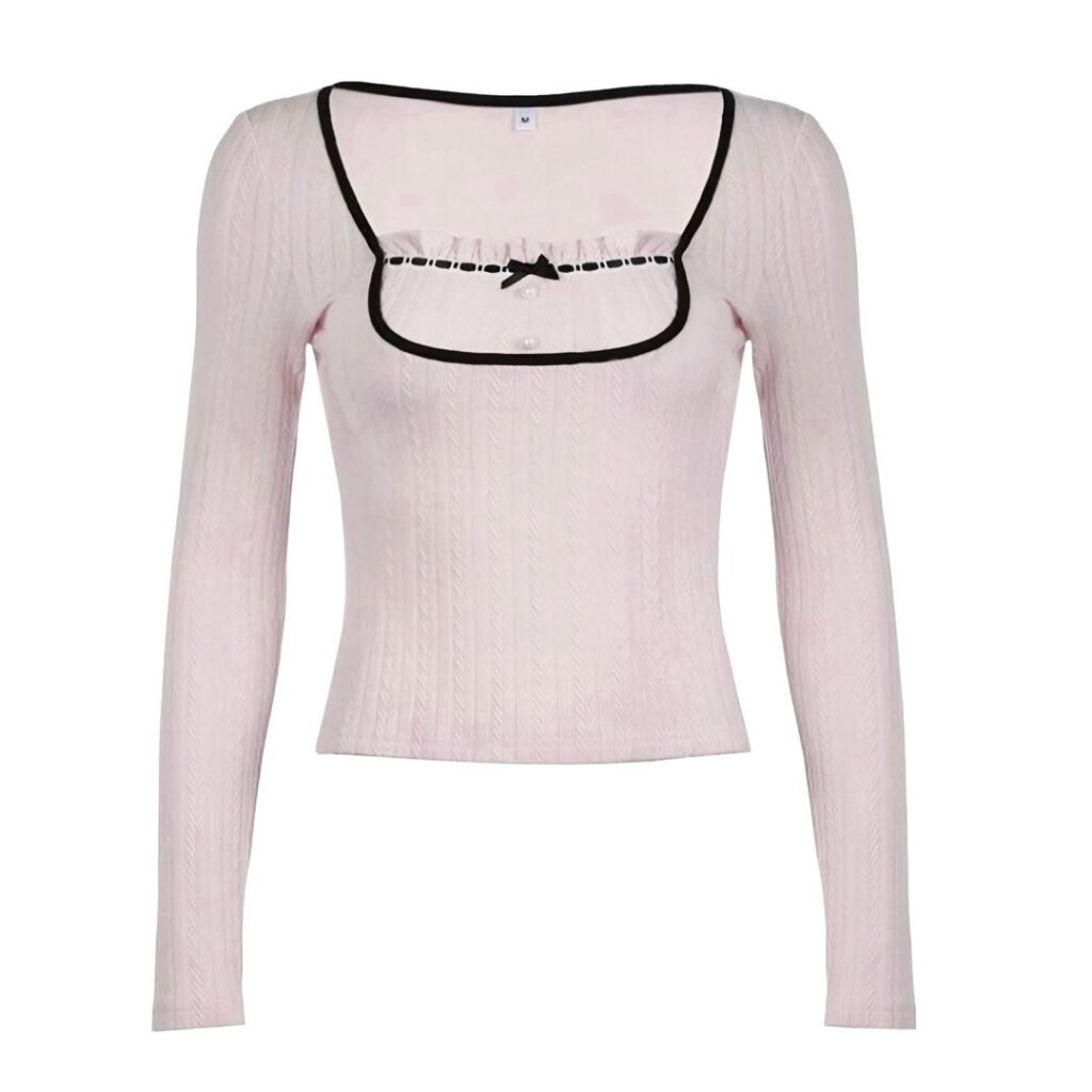 Merra Knitted Pearl Button Top